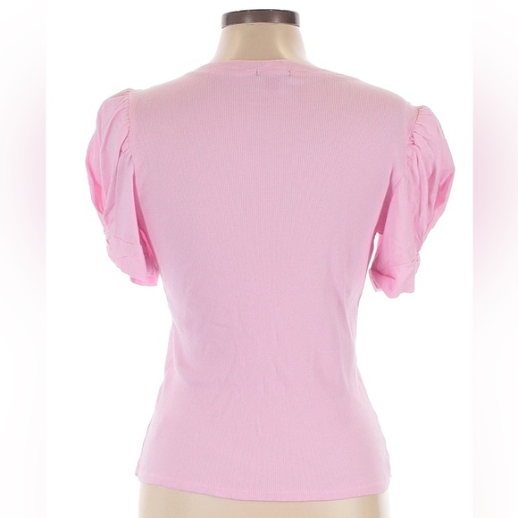 Vince Camuto Pink Puff Sleeve Top - Picture 4 of 5
